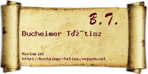 Bucheimer Tétisz névjegykártya